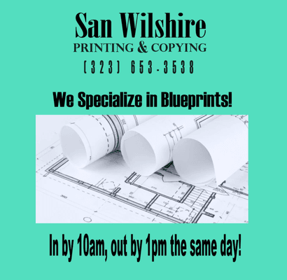 We specialize in blueprints!