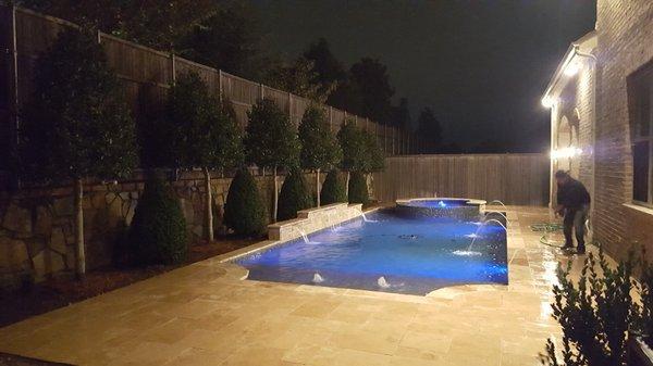 Te your Ever Green low maintenance landscape design around your pool!