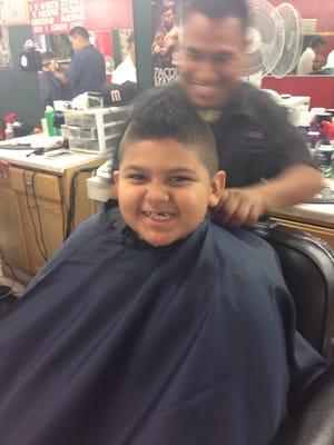 My son always enjoying his cuts at cali