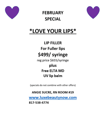 **Get more Kissable in February** Love your lips with Juvederm Filler discounts