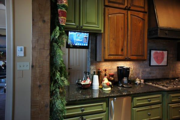 This customer can control all of the connected systems from the Kitchen touchscreen.