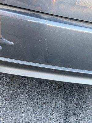 Scratched bumper