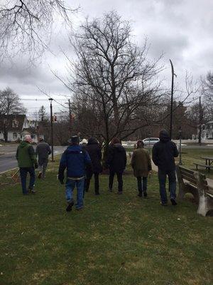 The students outside with the tools we would be using for our lesson (aka angry mob). Lol