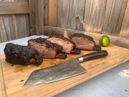 Smoked beef shortribs ready to go