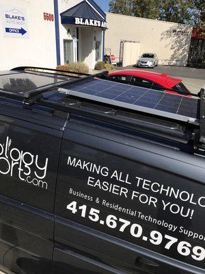 One of our trucks it's solar charging!