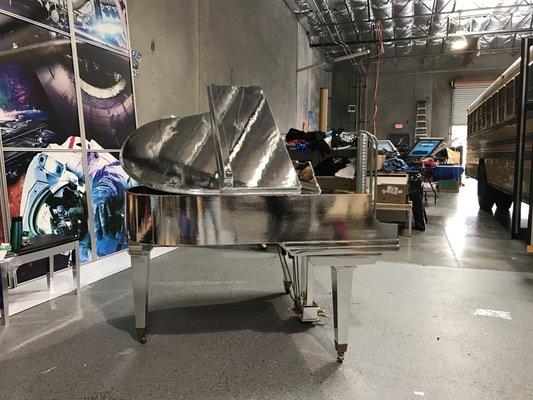 Chrome Wrap on a Piano