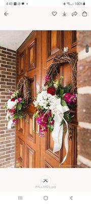 Door wreaths for the wedding