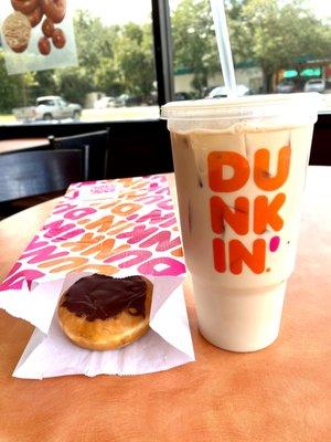 Boston Creme and Iced Latte