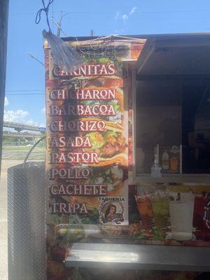 Meat options Cachete is the beef cheek, the guy in front of me said it is the best taco for him.