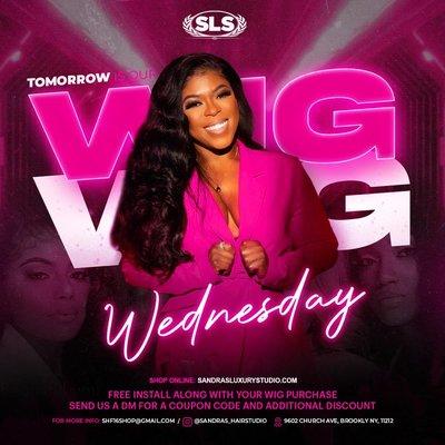 Free installation with wig purchases on any Wednesday