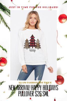 Happy Holidays pullover SML $22