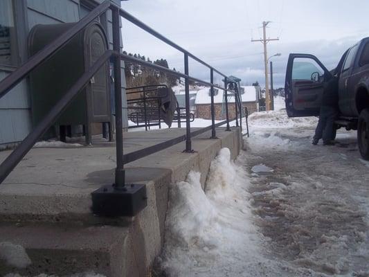 Basin Montana post office railing repairs