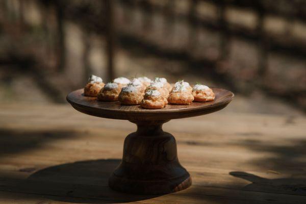 Signature smoked salon gougeres