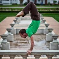 Brandon practicing his handstand...