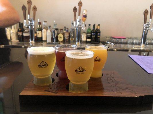 Flight of four different beers