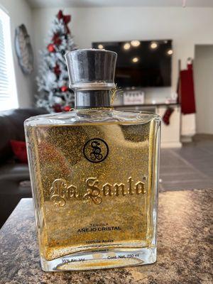 The best añejo cristalino in town! Tequila La Santa with 24k gold flakes and led light!!! also comes in Reposado!!