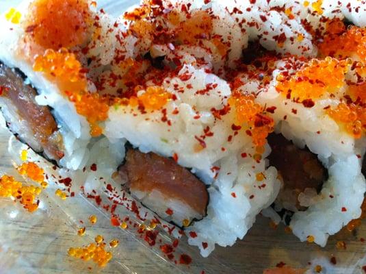 Spicy Tuna Roll, up close and personal.