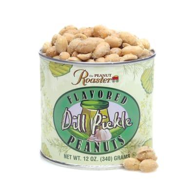 Seasoned with delicious dill these flavored peanuts pack a salt and vinegar punch with a hint of garlic.