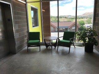 Waiting area off of the elevator on the third floor of the building