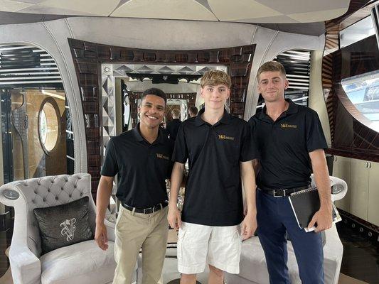 Part of the team on their daily endeavors. 
So immersed in their craft they live and breathe YACHTS!