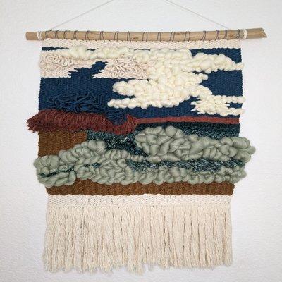 Large scale hand woven tapestry