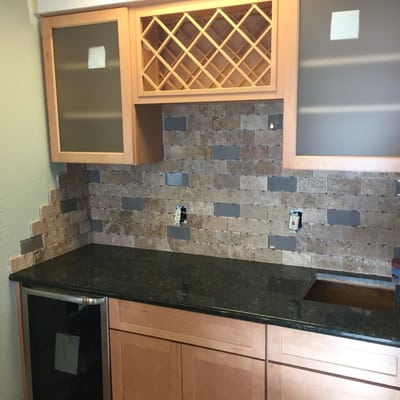 During Install of the back splash