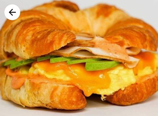 Smoked Turkey, Egg and Avocado Croissant