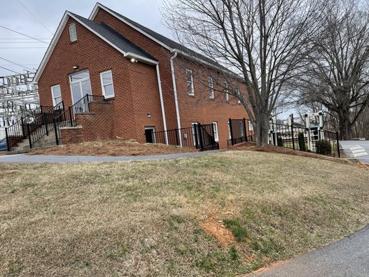 Exterior Right Side of church, Parking & Playground