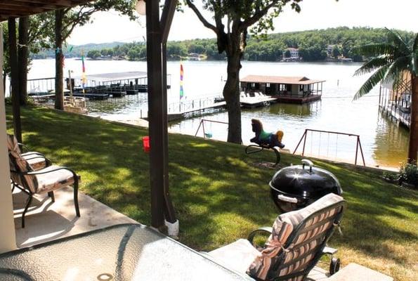 Looking at the lake from the patio of unit  #1.