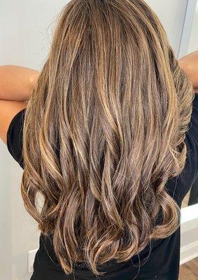 Some golden baby highlights to bring some dimension to the hair!