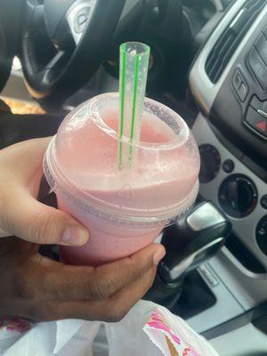 We order a Strawberry and piña colado "Smoothie" and we only got a Strawberry "Milkshake" that had been melted