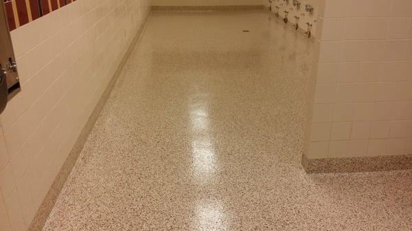 Decorative Flake Floor with Integrated Cove Base.