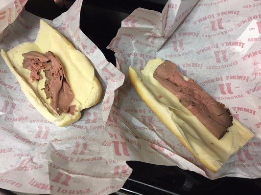 These are $6.00 "extra meat" sandwiches.  You decide.... I'll never order from here again.