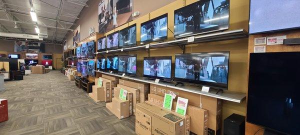 Landscape view of Cookeville's expansive TV wall.