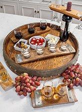 Made in USA Wine Barrel Taster Sets and Tabletop serving