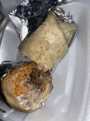 Burrito asada aka steak