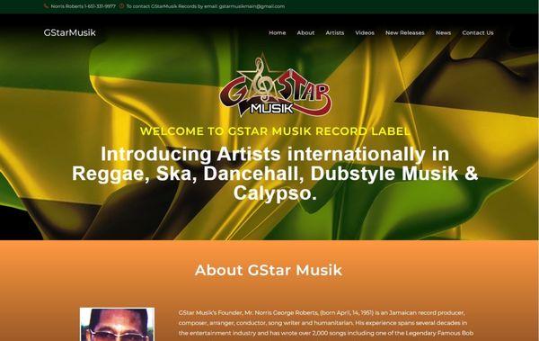 www.gstarmusik.com website design for GStar Musik.