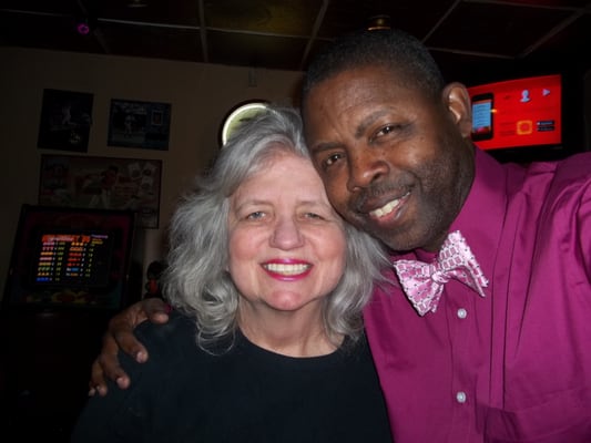 THE MUSICOLOGIST-REGGIE KELLY poses with the proprietor of Fred and Margie's MARGE ANDERSON, the nicest person you'll ever meet!