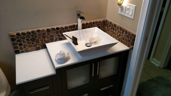 Hand made stone back splash