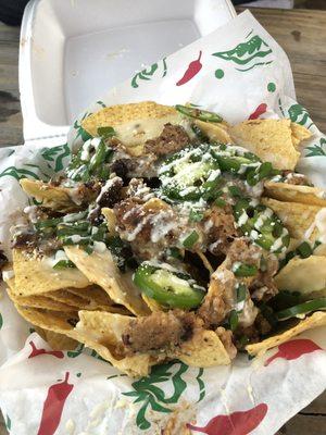 boudin nachos (minus the pico)