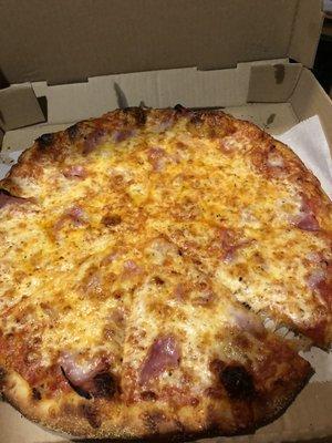 Extra cheese and reg ham pizza.