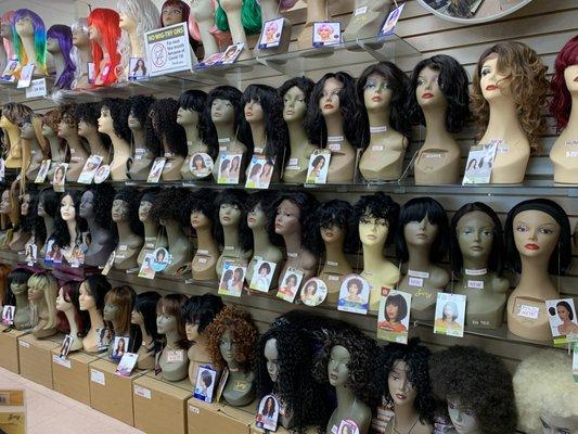 Variety of wigs