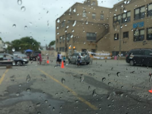 Our Lady of Lourdes Students washing cars