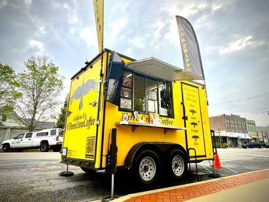 Three Crow Coffee setup in downtown Attalla