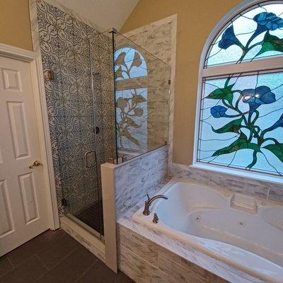 Custom shower and tub