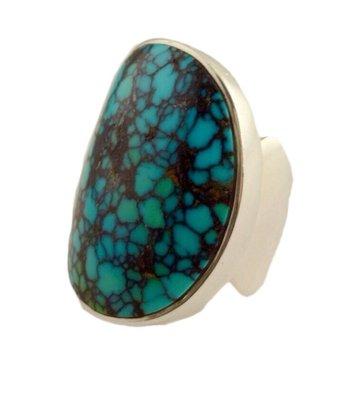 Saddle Ring in Sterling with Matrix Turquoise by John Hull