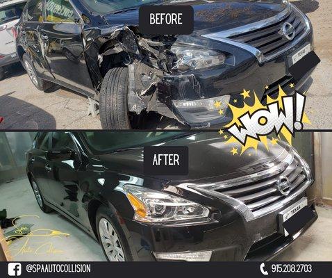 Auto body collision repairs.