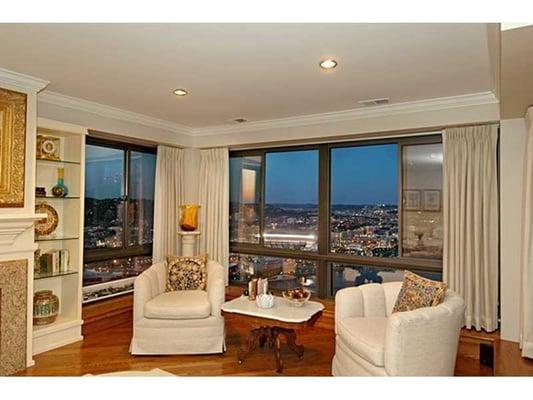 6th Floor unit at Grandview Towers in Mt. Washington overlooking the city of Pittsburgh, PA