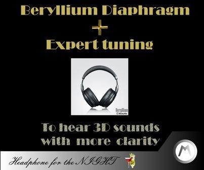 Beryllium Acoustic Headphone to enjoy 3D high definition audio