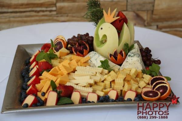 Cheese Display with Fruit Garnish